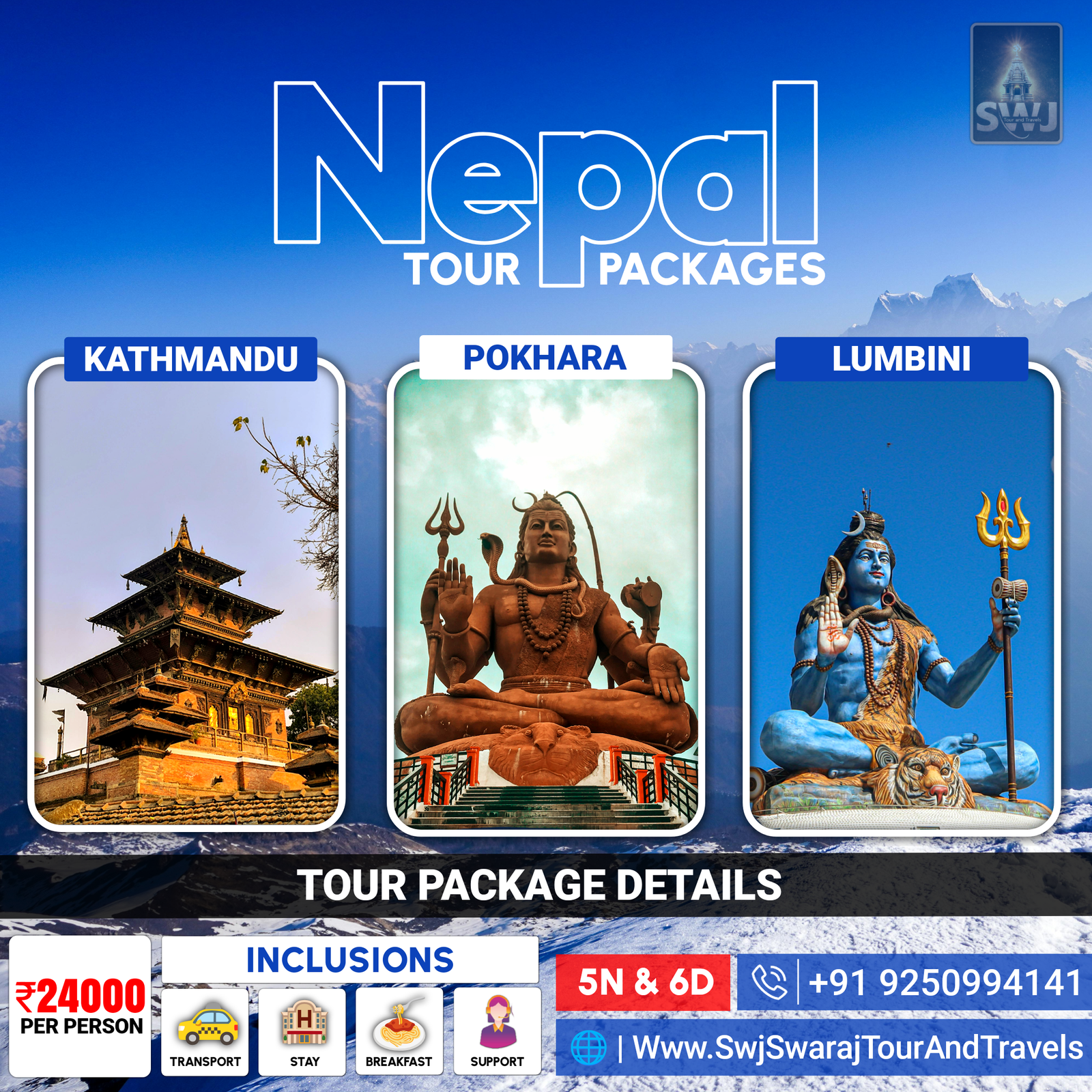 Nepal Darshan Tour Packages - SWJ Swaraj Spiritual Tour